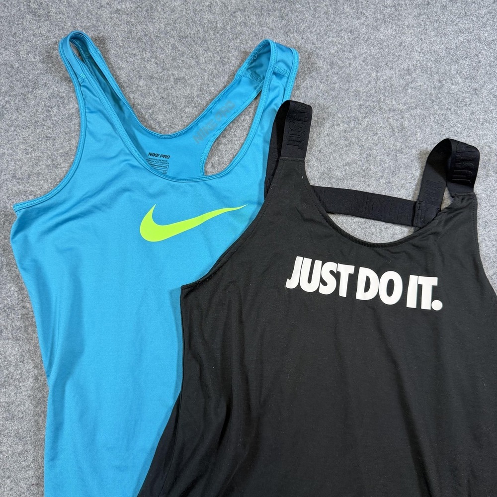 Nike Tank Top Lot 2 Womens Small Multicolor Pro Dri-FIT Just Do It Training